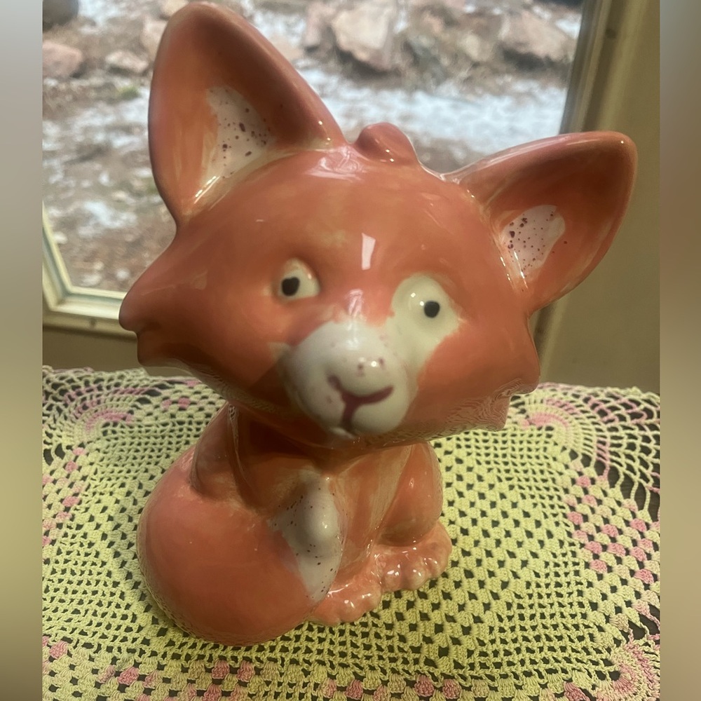 🦊 Vintage Ceramic Fox Piggy Bank - Picture 6 of 6